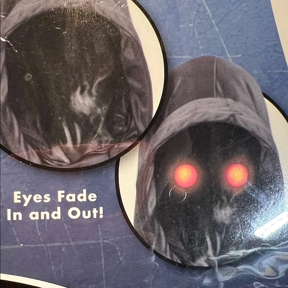 Spirit Phantom Costume with Black Robe and Red Eyes. Exc condition